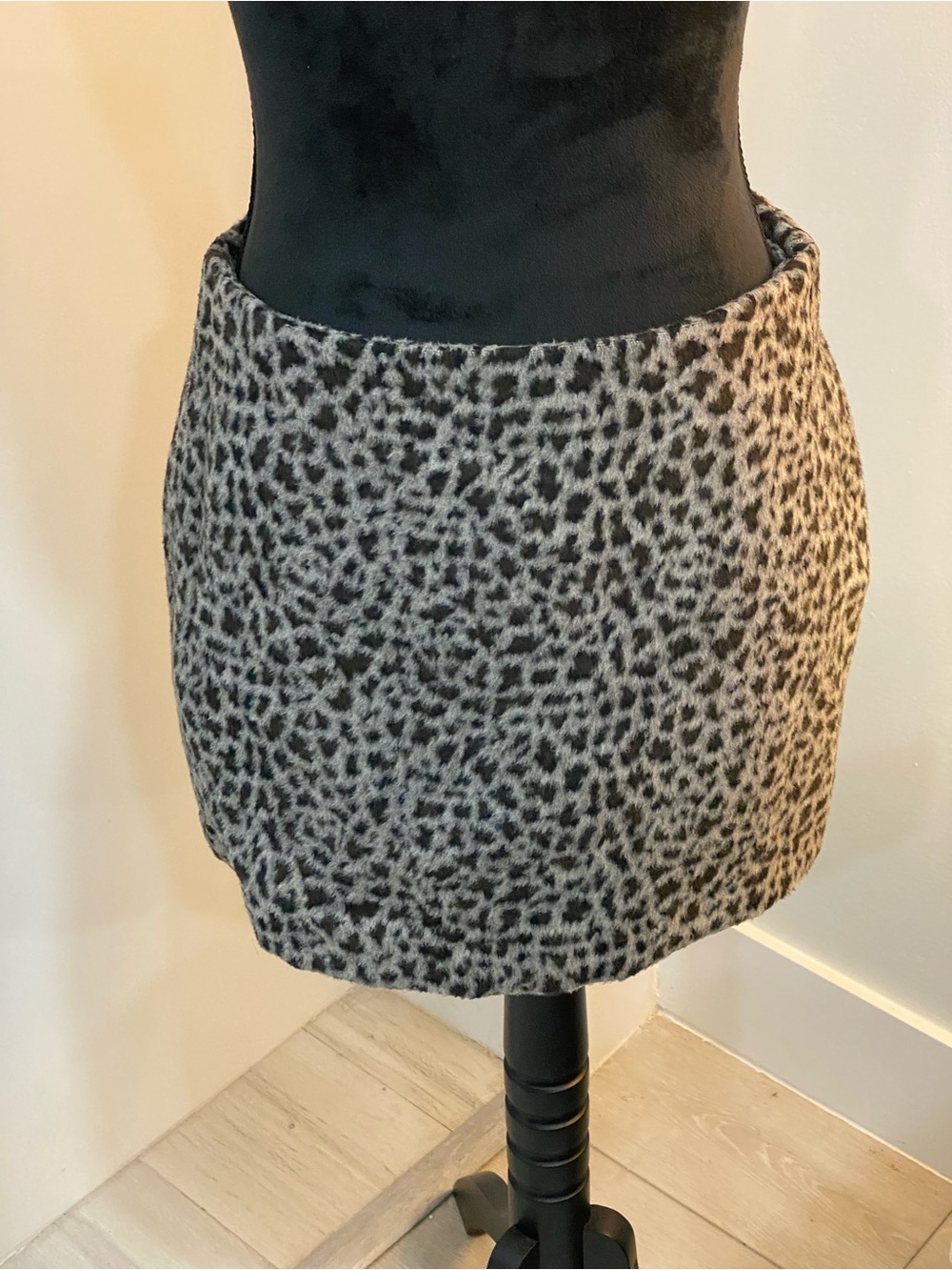 Jason Wu Black and Cream Leopard-Print Mini Skirt